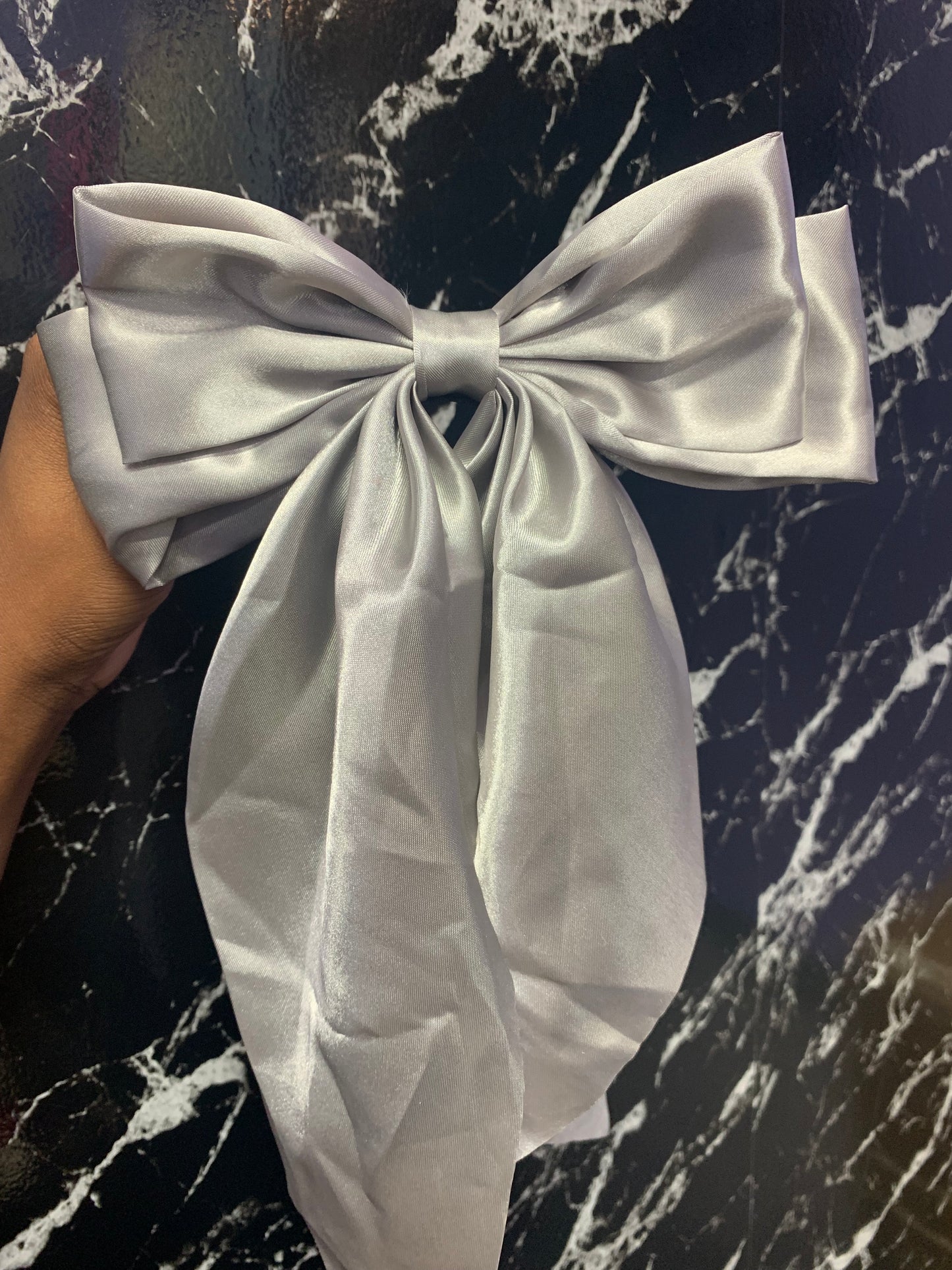 Silver / grey bow