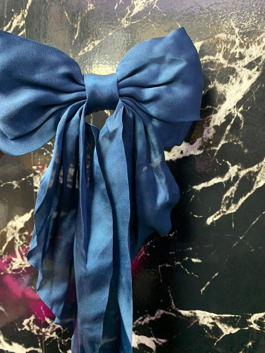 Royal blue bow