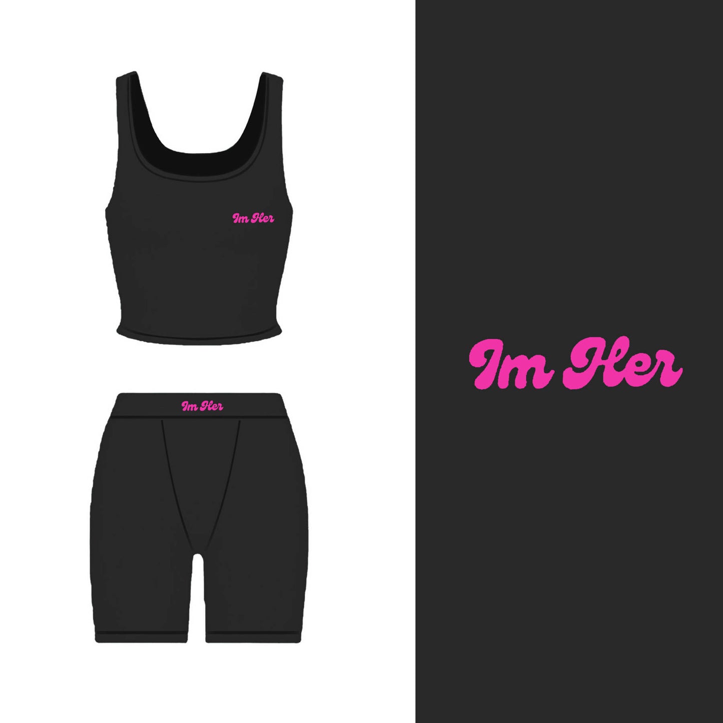 Black / Pink IM HER two piece set