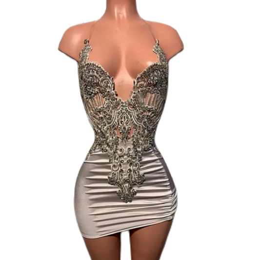 Short silver serenity dress